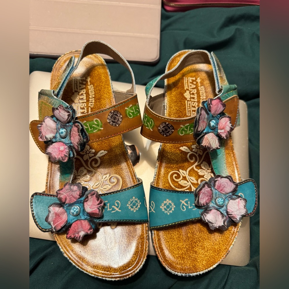 Colorful Sandals with Floral Design